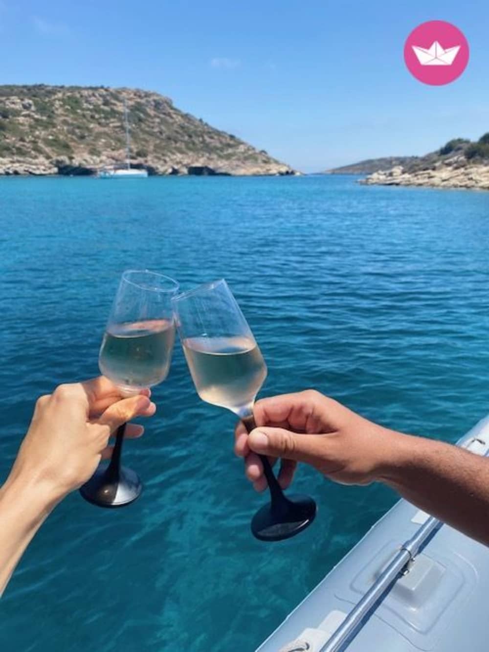 Coucher de soleil en mer – Croisière côtière privée à Hydra avec champagne