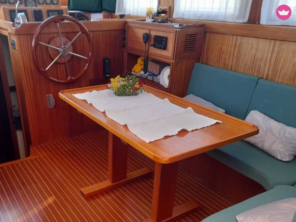 Between Tavolara and Cala Girgolu on a vintage sailing ship