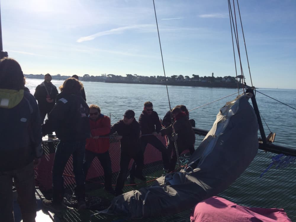 Le golfe du Morbihan, la baie de Quiberon, l'ile de Hoëdic, un maxi catamaran => Journée détente en famille