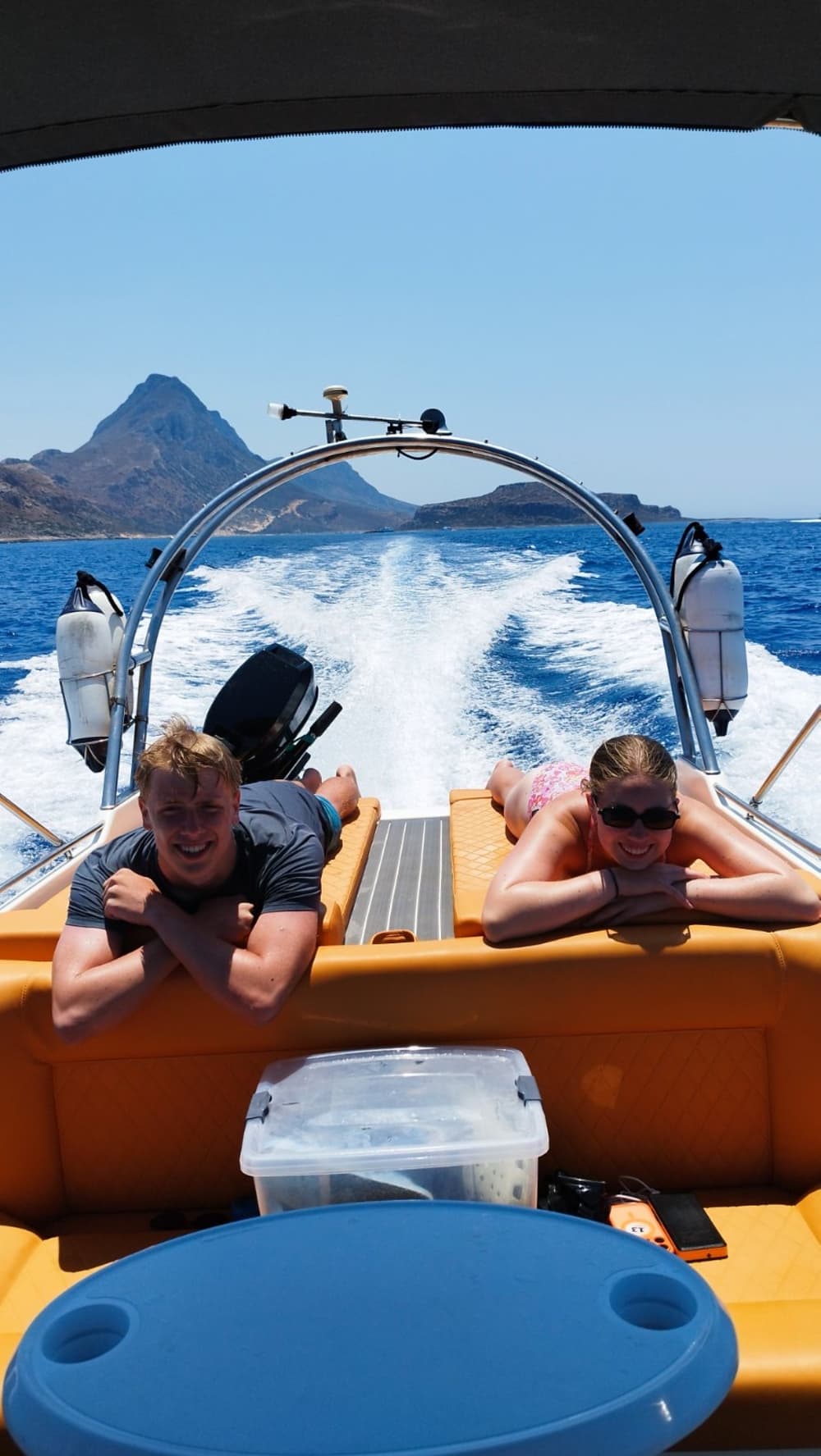 Private Luxury Boat Trip to Menies Beach & Hidden Bays from Kissamos Port.