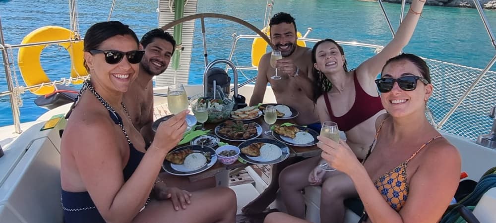 Rhodes Private Luxury All-Day Sailing Cruise – Gourmet MediterAsian Lunch & Deluxe Dinner, Cocktails & Champagne