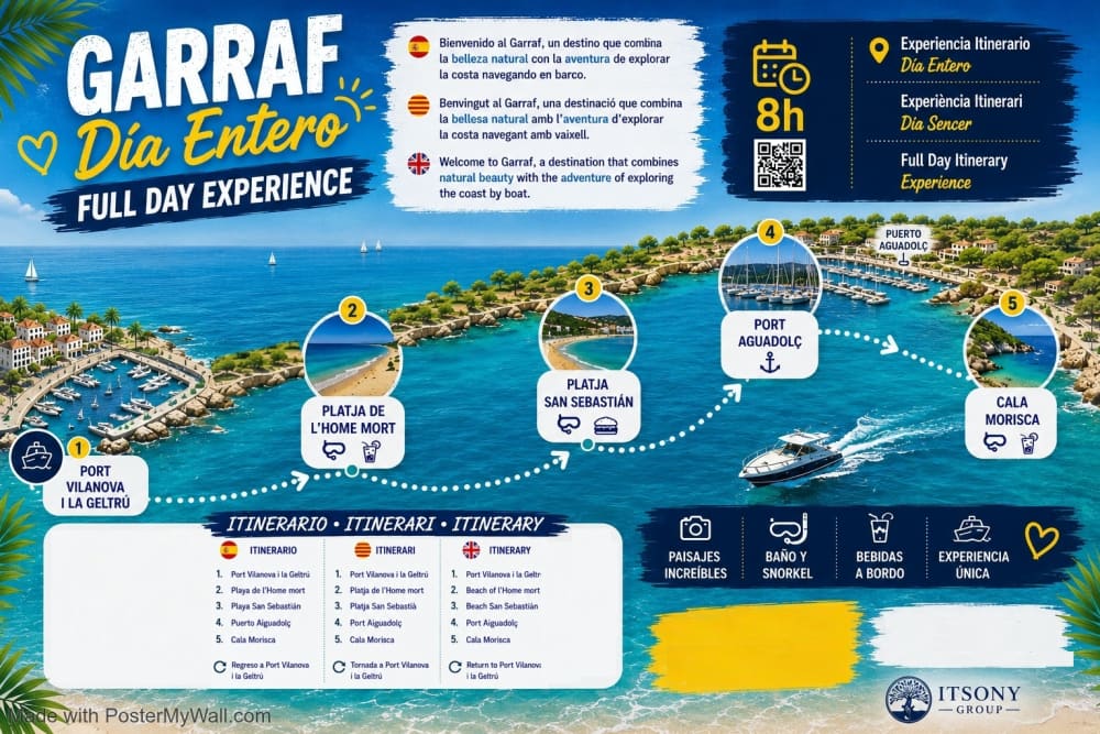 VIP boat experience with Garraf (Max 5 people)