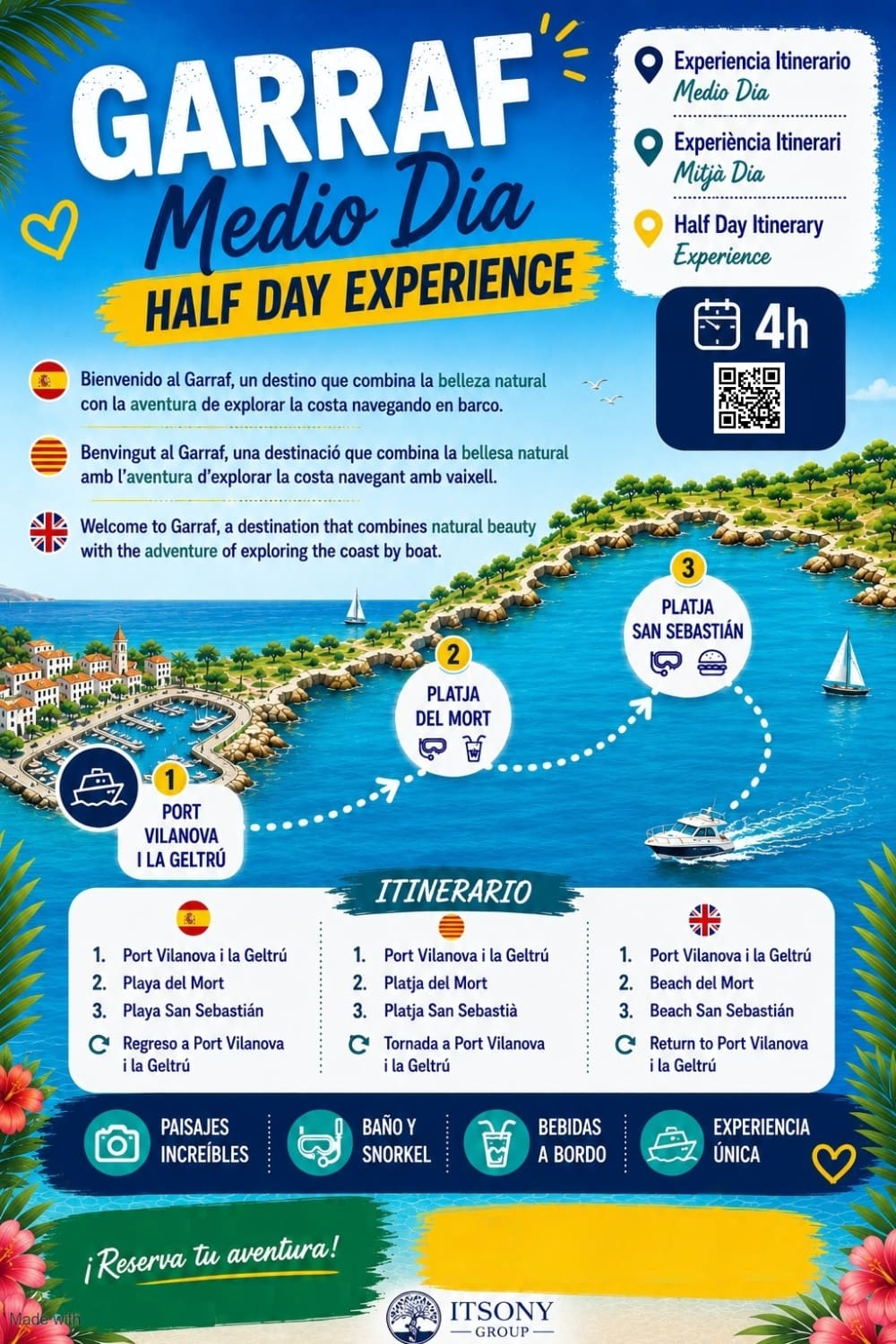 VIP boat experience with Garraf (Max 5 people)