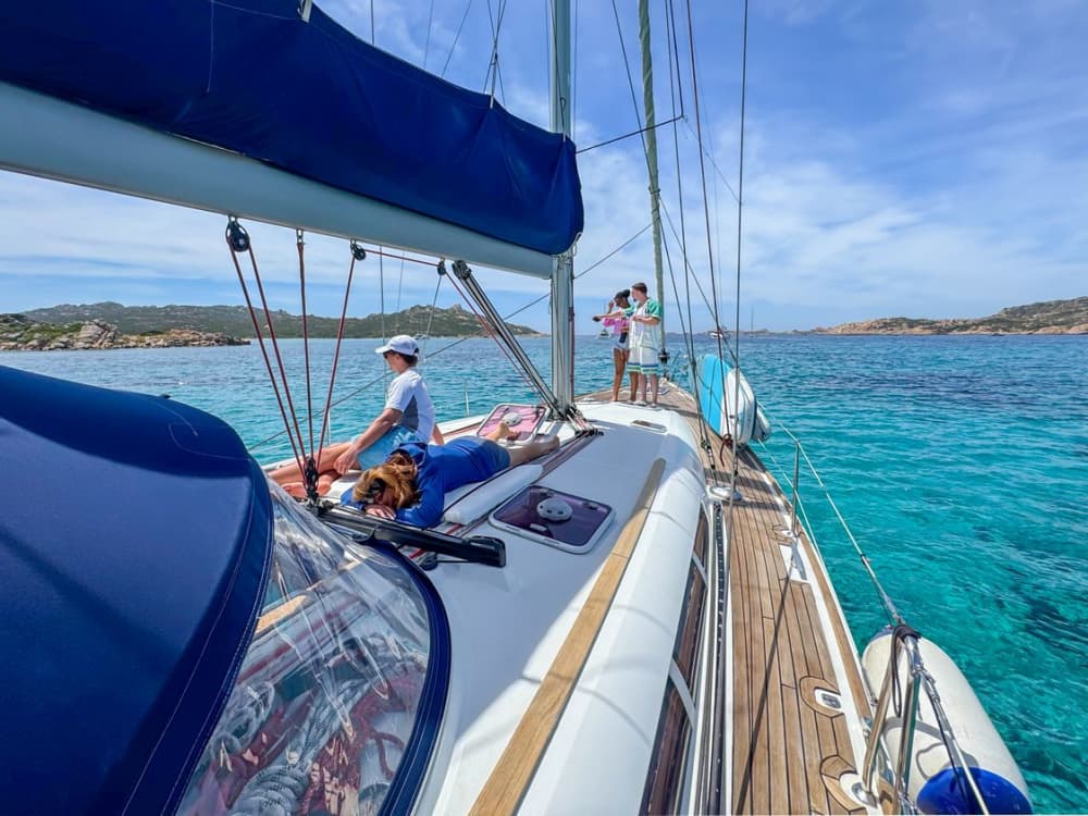 Tavolara and Molara in search of dolphins: a full-day adventure on a 15-meter sailing boat.