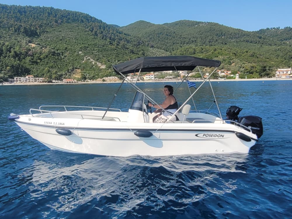 Enjoy a half-day Odyssey around Skopelos on a motorboat