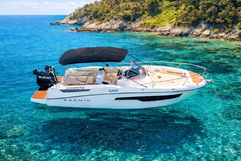 Your private motorboat for a day around Nea Peramos