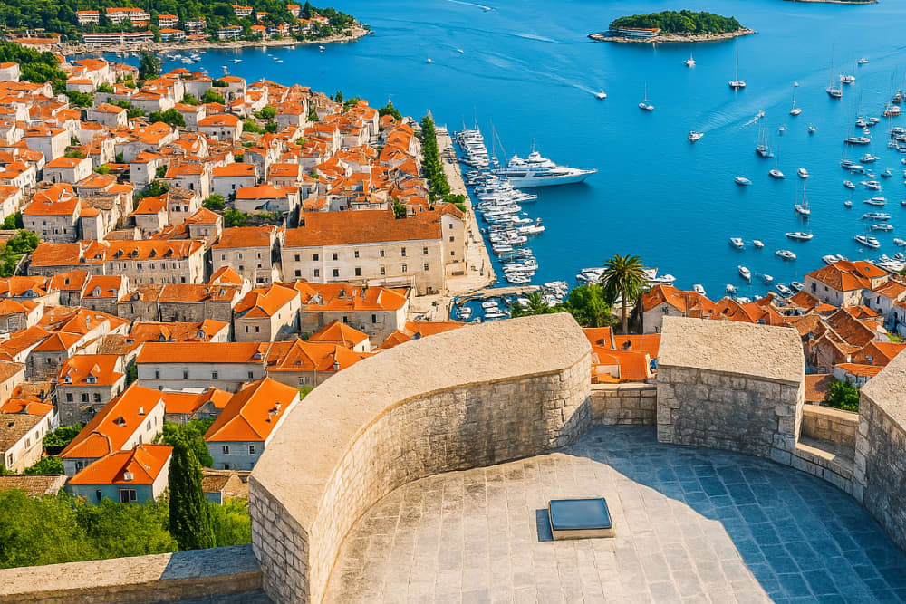 Escapada en barco de lujo con todo incluido a 4 islas con la ciudad de Hvar y las islas Pakleni