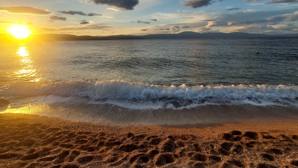 Sonnenuntergang an der Adria vom Segelboot aus