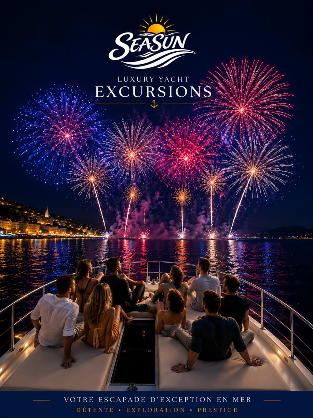 Vuurwerkcruise op de baai van Cannes – 5 uur vol spektakel