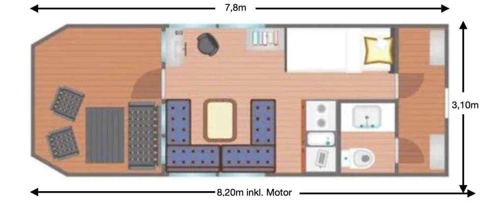 Περιήγηση με πλωτό σπίτι στον ποταμό Χάβελ, συμπεριλαμβανομένου του καπετάνιου - 4 ώρες