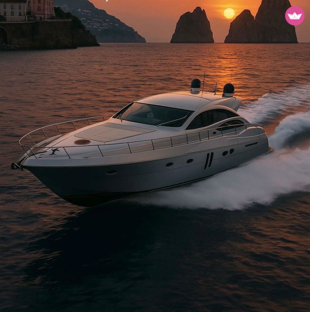 Sonnenuntergangstour auf der Pershing 62