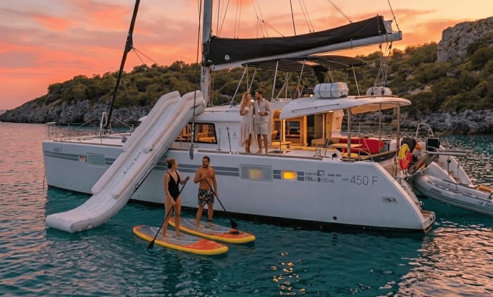 Lagune 450F – Zonsondergang Rhodes Anthony Quinn Bay