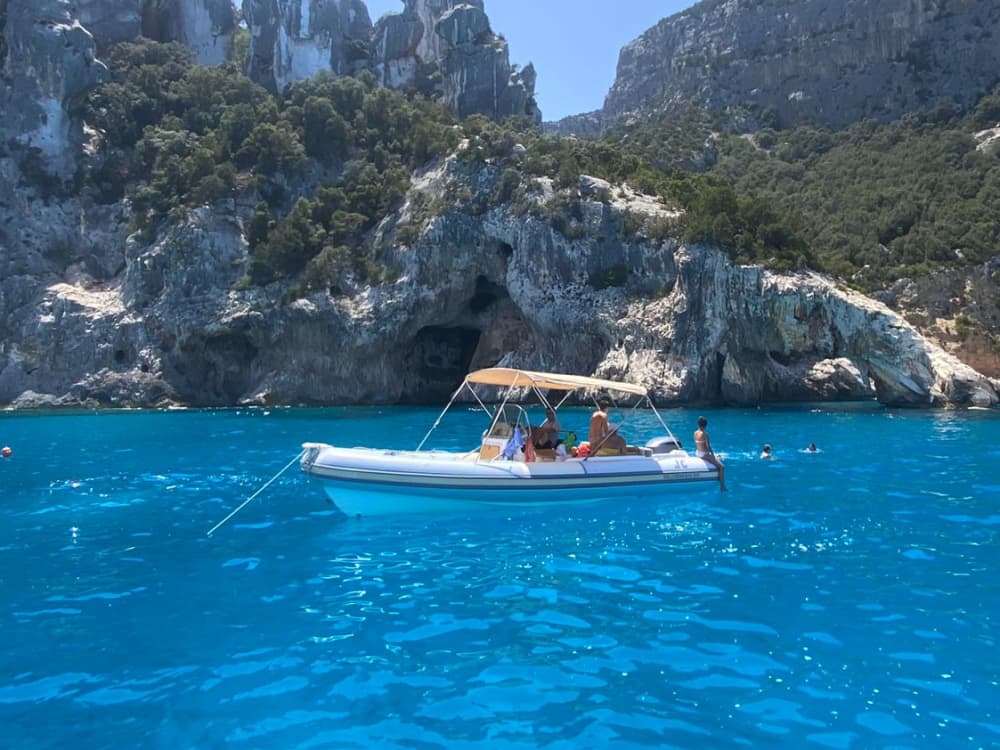Dinghy excursion in the Gulf of Orosei