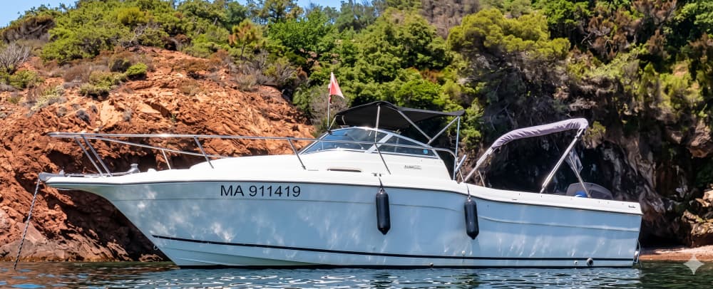 Discover Saint-Tropez aboard our Seaswirl striper 7.7