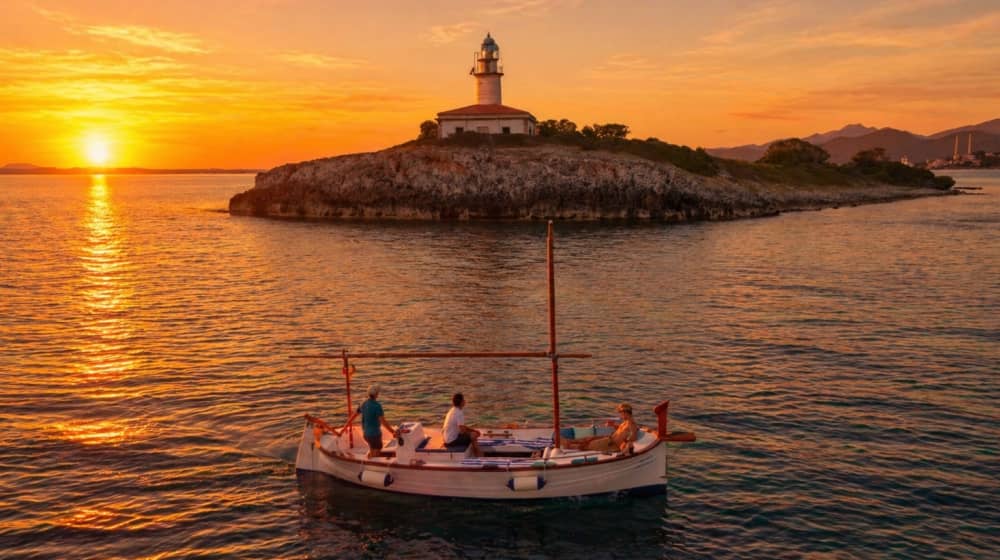 Alcudia: Sunset on a traditional boat. Tapas & local wine
