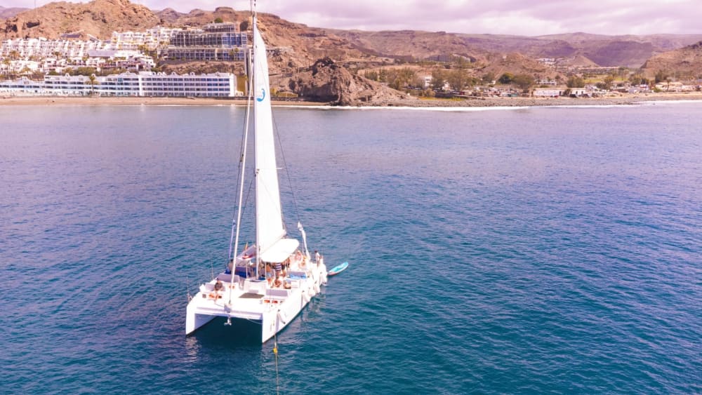 Full day on a Lagoon 42 catamaran around Gran Canaria