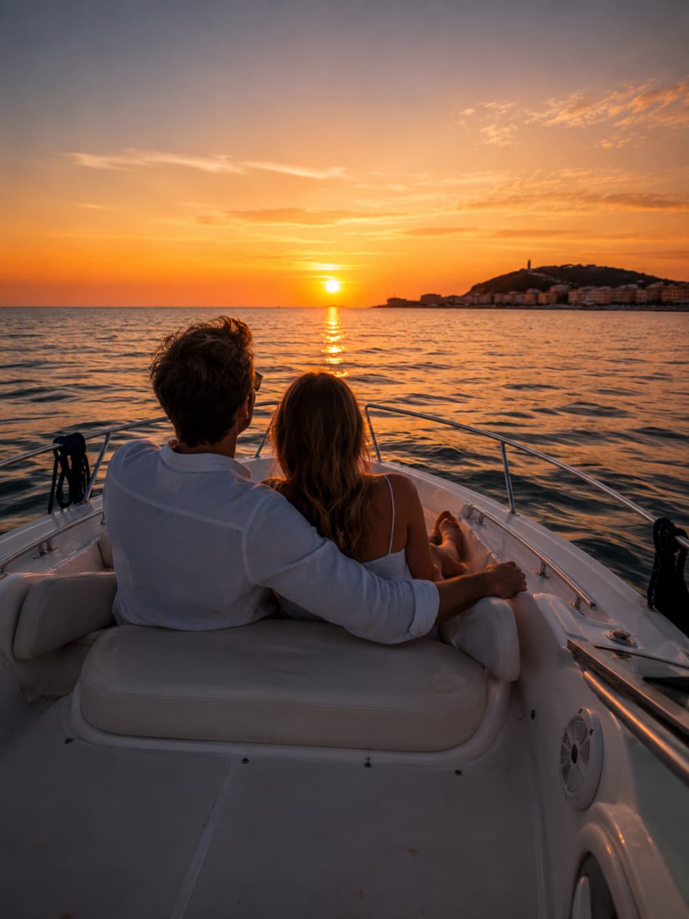 Sunset Prestige in the Mediterranean – Romantic private cruise aboard a Four Winns Vista 248