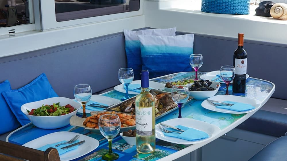 White, blue, and divine: A full day on a catamaran