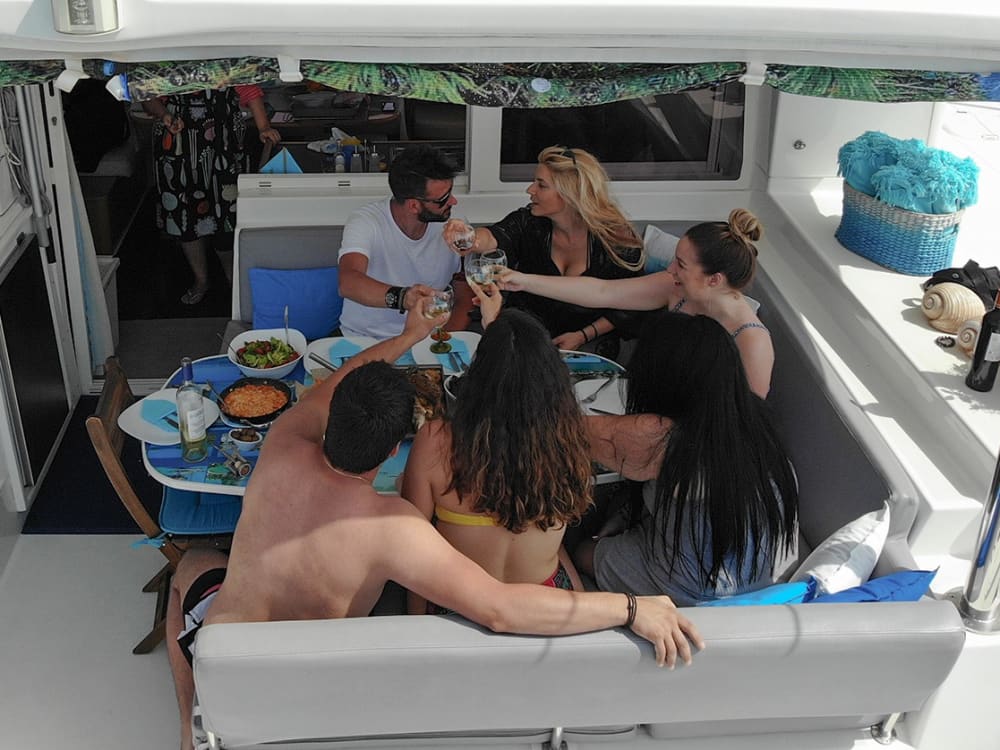 White, blue, and divine: A full day on a catamaran