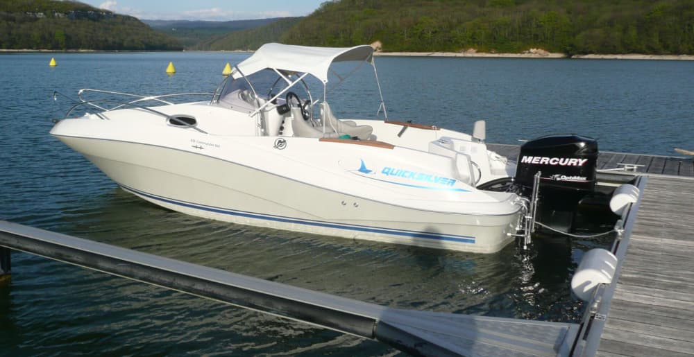 Goditi mezza giornata a bordo di un motoscafo nel Lac de Vouglans.