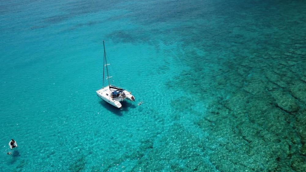 White, blue, and divine: A full day on a catamaran
