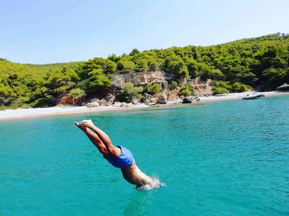 Enjoy a half-day Odyssey around Porto Cheli on a motorboat