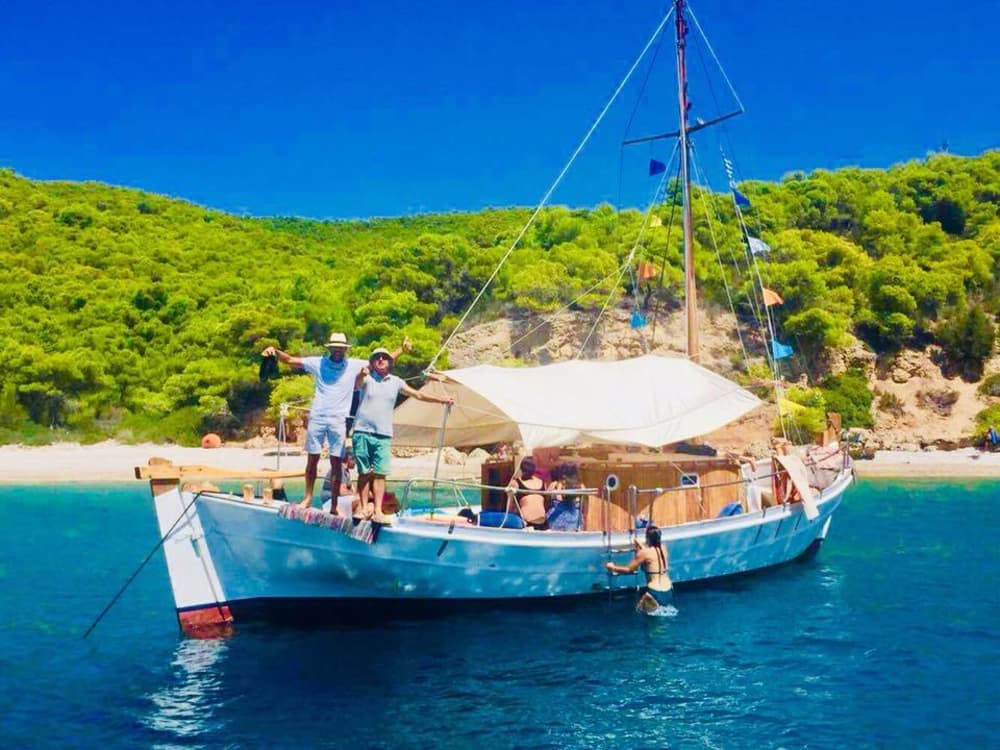 Enjoy a half-day Odyssey around Porto Cheli on a motorboat