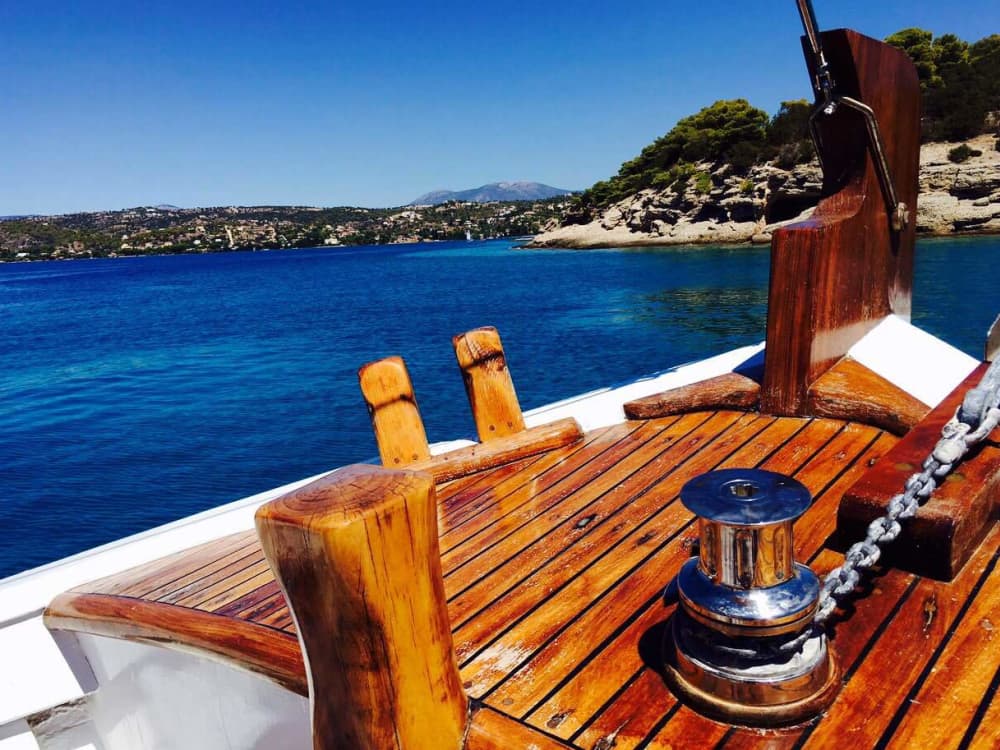 Enjoy a half-day Odyssey around Porto Cheli on a motorboat