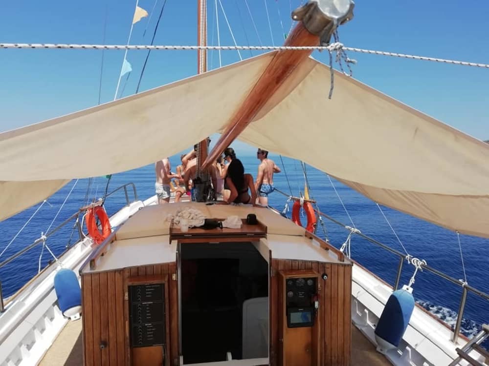 Enjoy a half-day Odyssey around Porto Cheli on a motorboat