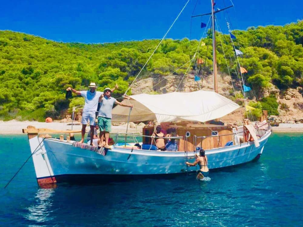 Enjoy a half-day Odyssey around Porto Cheli on a motorboat