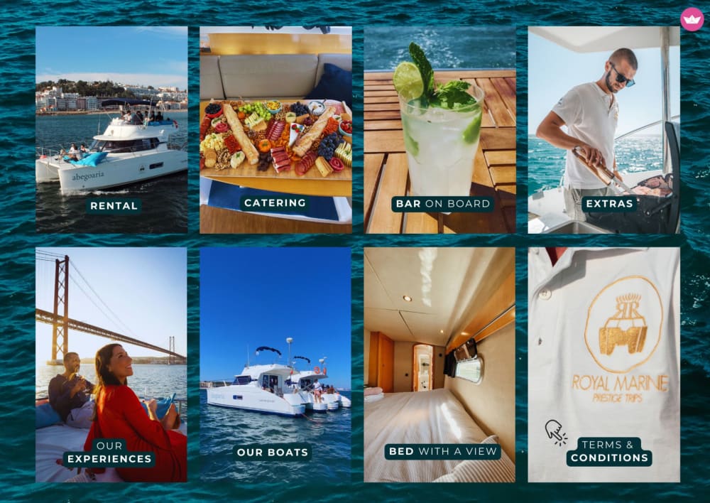 Excursion privée de 6 heures sur un catamaran exclusif à Lisbonne