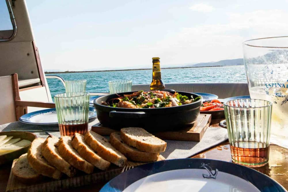 One day in Sant Carles de la Ràpita on a motorboat