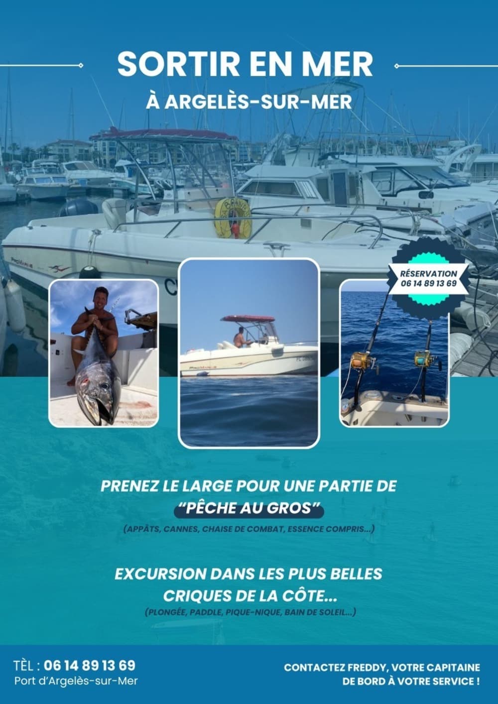 Location de bateau à moteur à la demi-journée à Argelès-sur-Mer