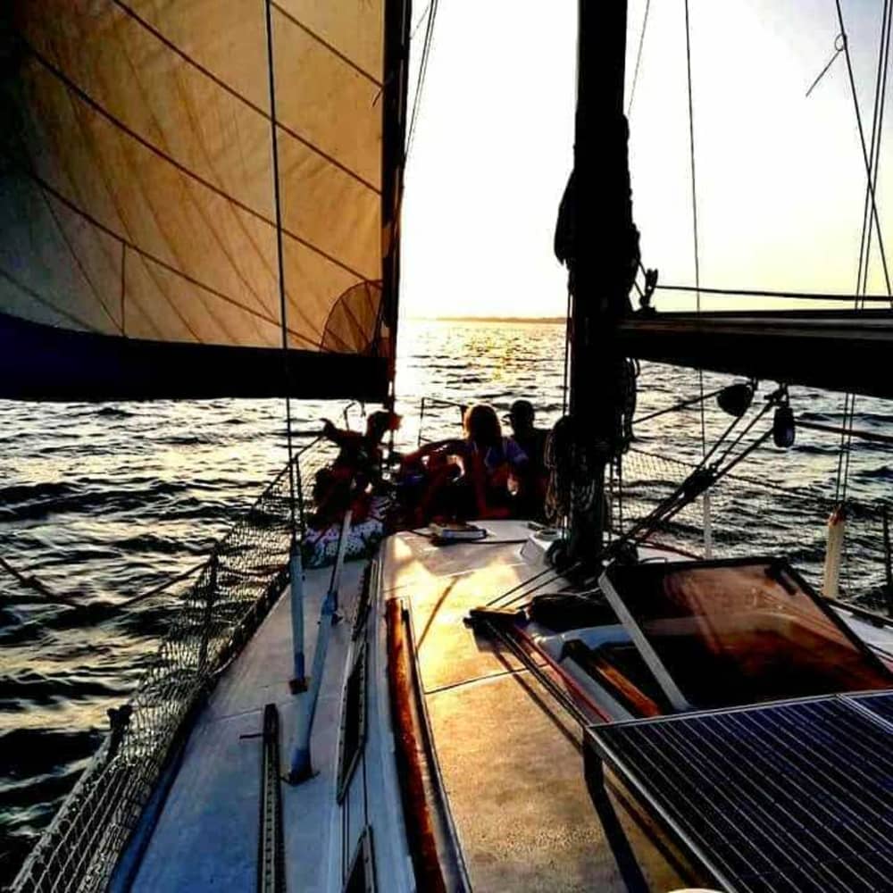 Traccia la rotta verso la gioia: una giornata intera di autentica navigazione a vela a Santa Pola su una barca a vela.