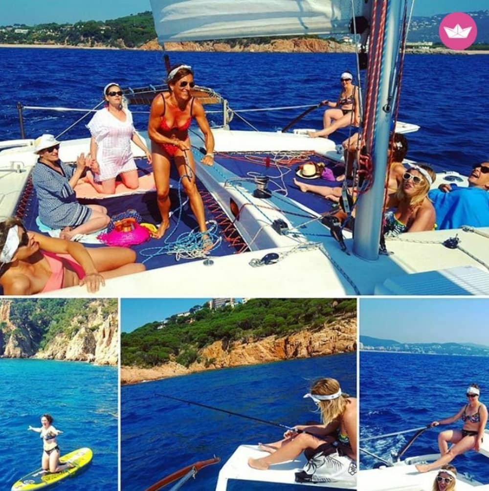 Verken S'Agaró en geniet van een hele dag zeilen op een catamaran.