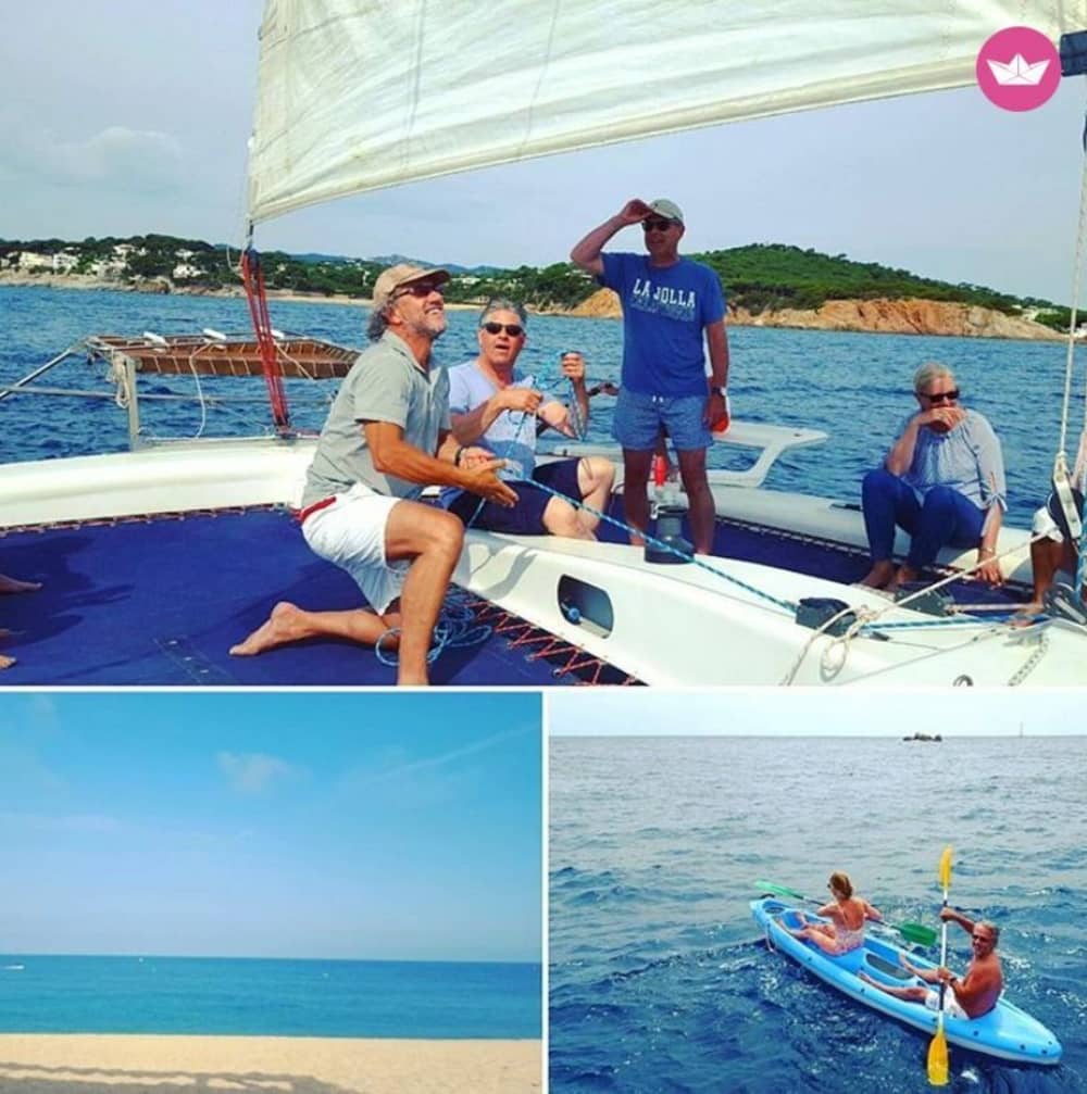 Verken S'Agaró en geniet van een hele dag zeilen op een catamaran.