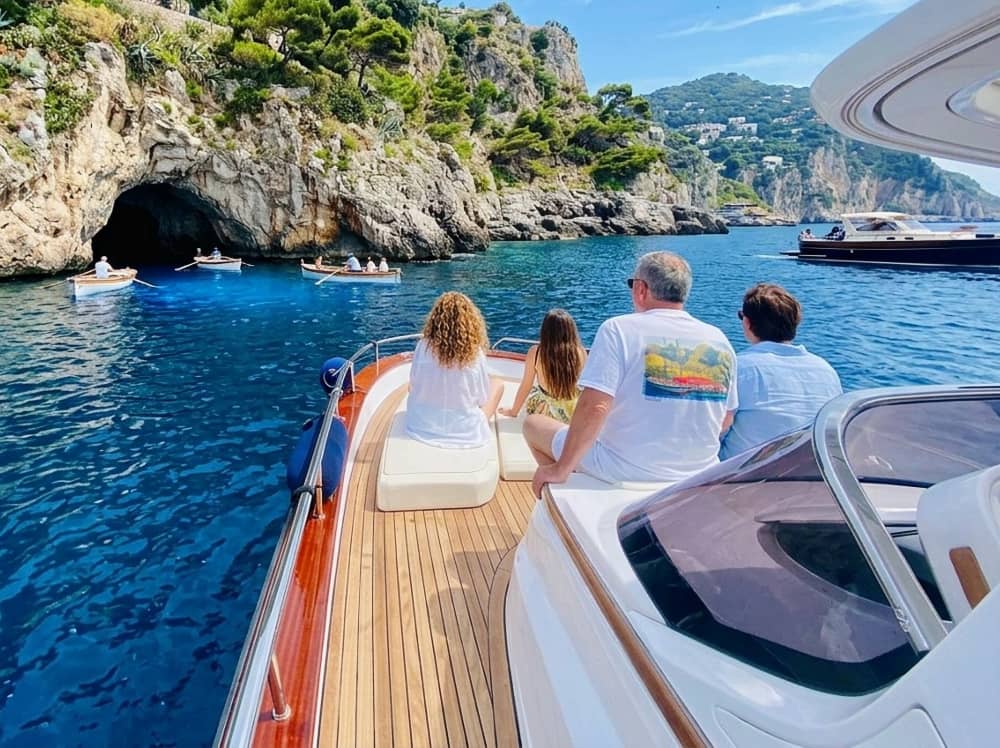 Capri Coast Adventure Cruise from Sorrento with Brunch & Free Bar