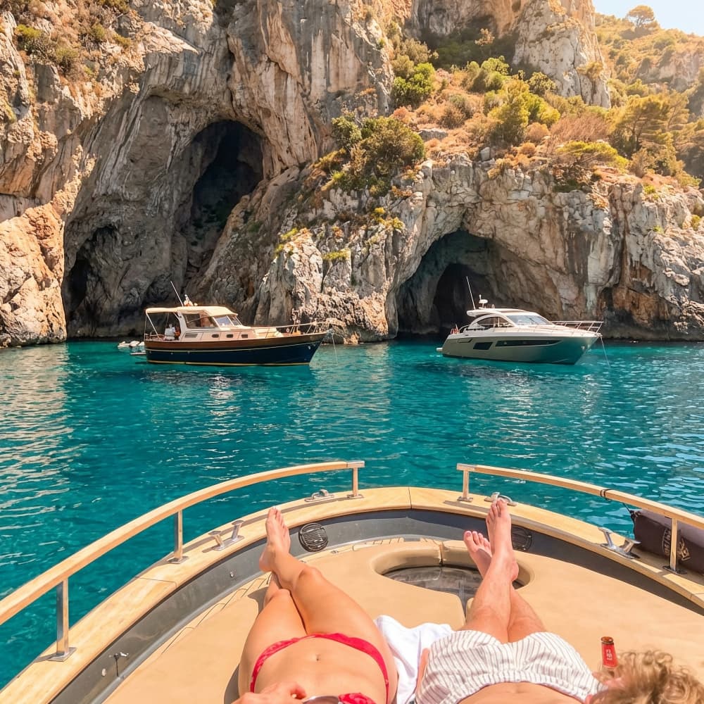 Capri: Private Bootstour mit Grotten, Faraglioni & Schwimmen