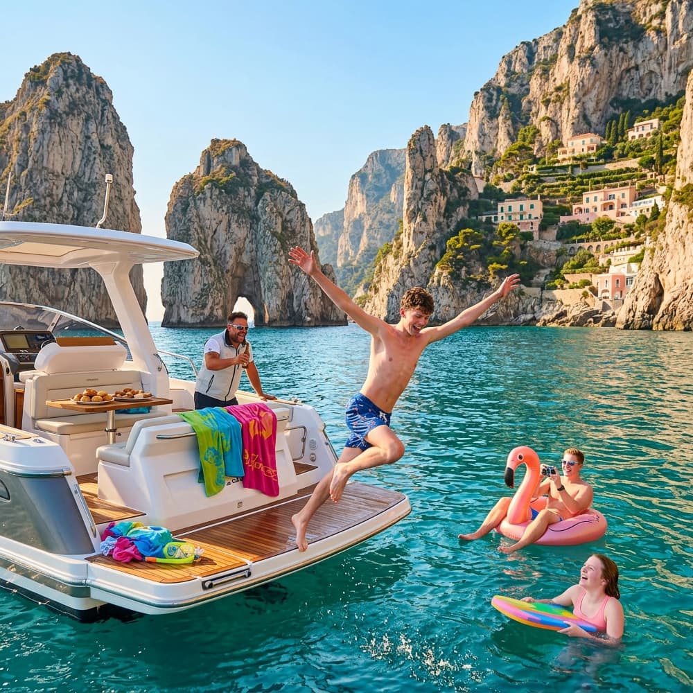 Capri: Private Bootstour mit Grotten, Faraglioni & Schwimmen