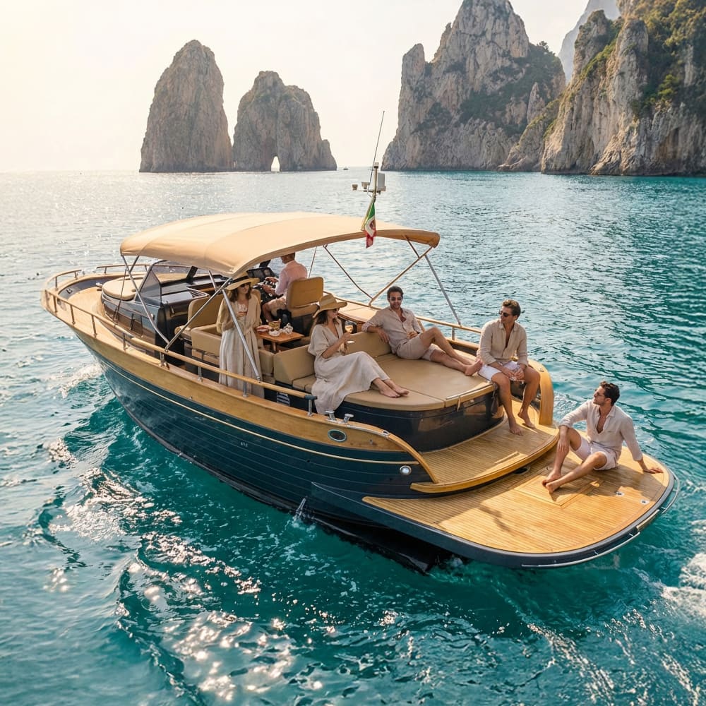 Aventura de medio día en Capri o la Costa Amalfitana con snorkel y vistas panorámicas.