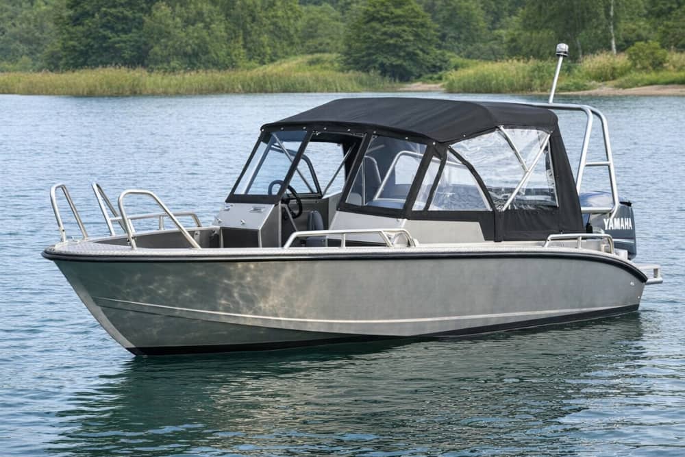 Bateau aluminium équipé d'un moteur 100cv yamaha 4 temps