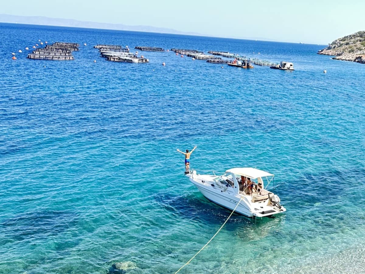 One day in Athens on a motorboat