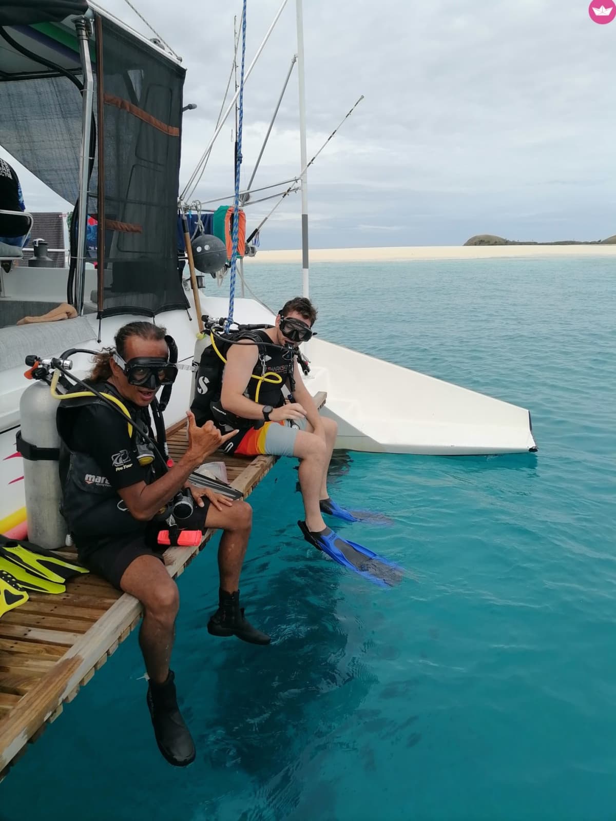 excursion de plongée en catamaran dans le lagon