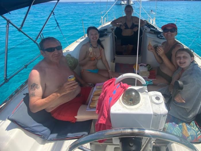 6h of sailing along the coast of Lardos to Blue Lagoon
