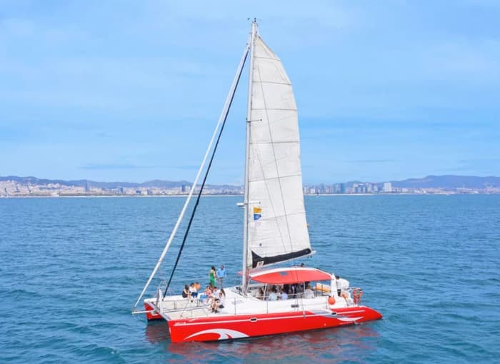 Experience Barcelona in a unique way on a private catamaran