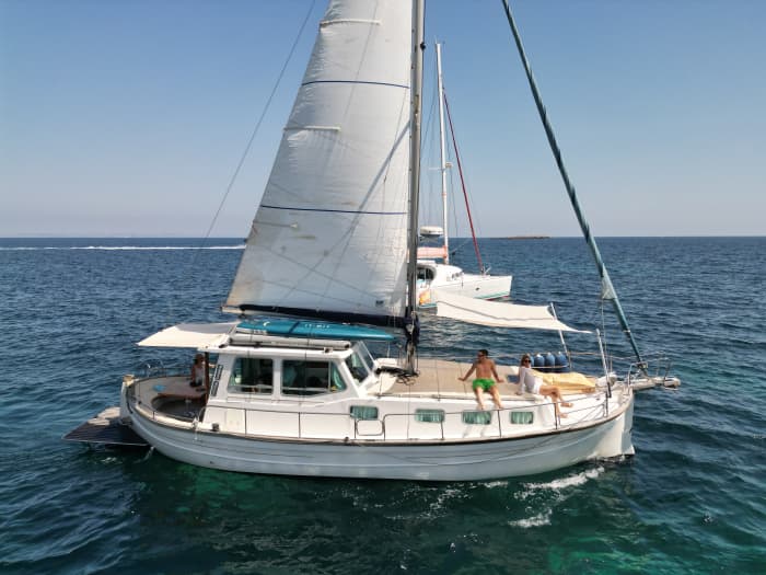 Palma Bay:- Private Charter Morning Start - Sail or Motor to Local Calas with Turquoise Water on a Classic Mallorcan Lllaut