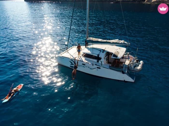 Enjoy a full day of sailing in Ibiza by catamaran