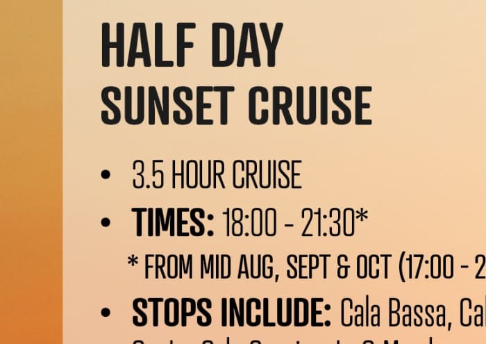 The Best 3.5-Hour Boat Trip in Ibiza
Explore Ibiza's Hidden Coves & Crystal Waters
Swim, Paddle Board, Snorkel Or Dive With Our Sea Scotter
An Unforgettable Ibiza Boat Experience
The Ibiza Cruise Everyone Talks About
