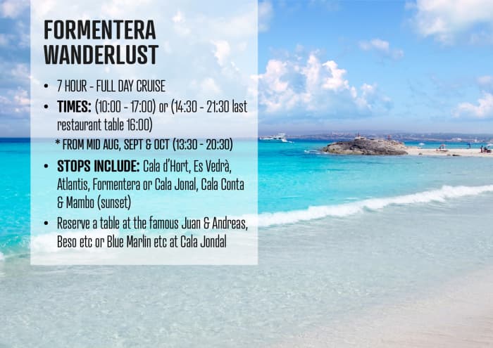 The Best 3.5-Hour Boat Trip in Ibiza
Explore Ibiza's Hidden Coves & Crystal Waters
Swim, Paddle Board, Snorkel Or Dive With Our Sea Scotter
An Unforgettable Ibiza Boat Experience
The Ibiza Cruise Everyone Talks About