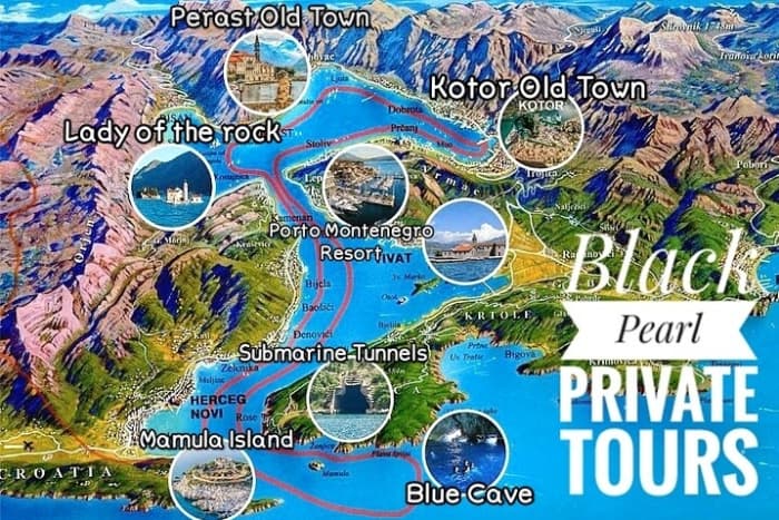 2 timmars privat rundtur - Boka-bukten, besök på Lady of the Rocks, Kotor och Tivat, Porto, Montenegro, panoramautsikt